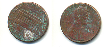 США 1 ЦЕНТ 1985 ЛИНКОЛЬН KM 201b цинк плакированный медью 86-231