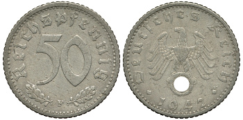 Германия 50 рейхспфеннигов 1942 F KM 96, J. 372 алюминий 00-00