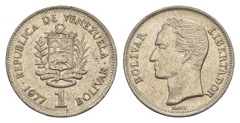 Венесуэла 1 боливар 1977 Симон Боливар Y 52 никель 4586-127