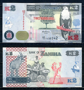 Замбия 2 квача 2014 Pick 49 c бумага UNC (пресс) 00-00