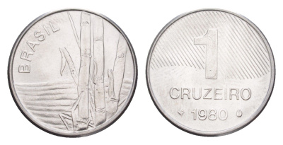 Бразилия 1 крузейро 1980 KM 590 нержавеющая сталь UNC 4644-467