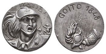 Италия медаль в память о сражение при Гойто рельефная, диаметр 32 мм, вес 16,2 гр 4667-1036