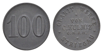 Стригау (Стшегом) 100 пфеннигов ND лагерь военнопленных Men05 24377.4 цинк 1528-613