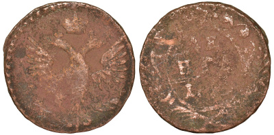 Россия 1 деньга 17ХХ медь 51-4042