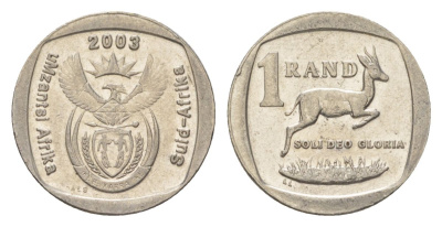 ЮАР 1 ранд 2003 KM 332 медь плакированная никелем 4627-369