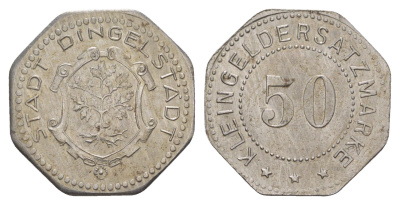 Дингельштедт 50 пфеннигов ND Funck 96.3b, Men05 5192.4, Men18 6508.4 железо UNC 1527-612