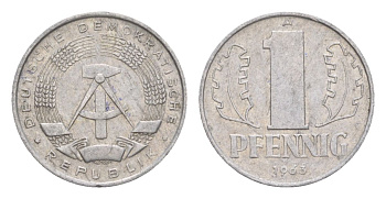 ГДР 1 пфенниг 1963 A KM 8.1 алюминий 4630-619