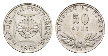 Португальский Тимор 50 аво 1951 KM 7 серебро 413-1634