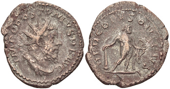Римская Империя (императоры в Галлии) антониниан 260 - 269 Постум. IMP C POSTVMVS P F AVG / HERC DEVSONIENSI, Геркулес с палицей, луком и львиной шкурой, Колония Агриппины, Good Very fine RIC 64 биллон 1073-12-31