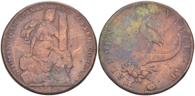 Великобритания 1/2 пенни 1794 Уорикшир - Бирмингем, Mining & Copper Co Dalton & Hamer 117 медь 1518-1531