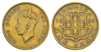 Ямайка 1 пенни 1950 KM 35 никель латунь 4628-557