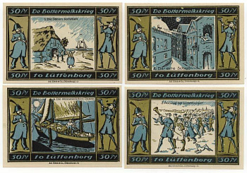 ЛЮТТЕНБОРГ 4 ПО 50 ПФЕННИГОВ "СОБЫТИЯ" бумага UNC (пресс) 70-811