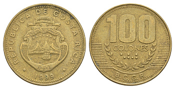 Коста-Рика 100 колонов 1999 KM 230a.1 алюминиевая бронза 4631-437