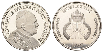 Ватикан медаль в честь избрание папой римским Иоанна Павла II ND (1978) Иоанн Павел II, Площадь Святого Петра, диаметр 40 мм, вес 30,8 гр медно-никель 118-213