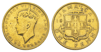 Ямайка 1 пенни 1947 KM 32 никель латунь 4628-543
