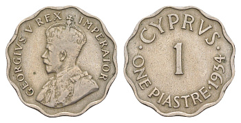 Кипр 1 пиастр 1934 KM 21 медно-никель 4637-246