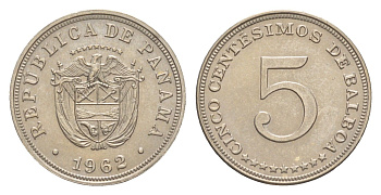 Панама 5 сентесимо 1962 KM 23.2 медно-никель aUNC 4643-1261