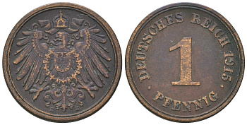 Германия 1 пфенниг 1915 Е KM 10, J. 10 медь 4385-626
