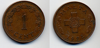 Мальта 1 цент 1972 KM 8 бронза 57-353