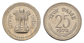 Индия 25 пайс 1972 KM 49.1 никель UNC 4164-158