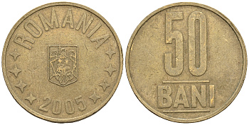 Румыния 50 бани 2005 KM 192 латунь 85-354