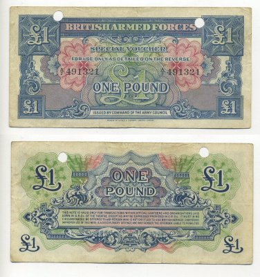 Великобритания 1 фунт 1946 для вооруженных сил Pick M15 бумага 6301-23-3