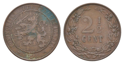 Нидерланды 2 1/2 цента 1903 Вильгельмина (1890-1948) KM 134 бронза 56-556