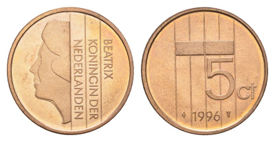 Нидерланды 5 центов 1996 Беатрикс (1980-2013) KM 202 бронза UNC 4684-1237