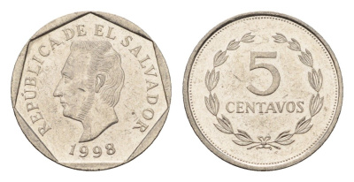 Сальвадор 5 сентаво 1998 KM 154b сталь плакированная никелем aUNC 4643-811
