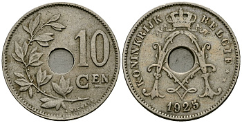 Бельгия 10 сантимов 1925 Belgie KM 86 медно-никель 4172-1252