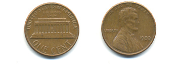 США 1 цент 1980 Авраам Линкольн KM 201 медь цинк 179-346