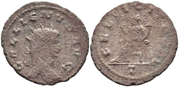 Римская Империя антониниан 263 Галлиен, GALLIENVS AVG / FELICIT PVBL, Рим, fine RIC 192 серебро 1073-6-94