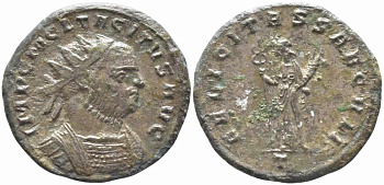 Римская Империя аврелианиан 276 Тацит FELICITAS SAECVLI Сисция Good Very fine BNC p.376 бронза, серебрение 1073-16-22