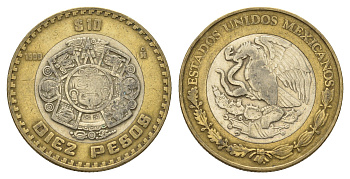 Мексика 10 песо 1998 KM 616 биметалл 4675-315