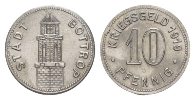 Боттроп 10 пфеннигов 1919 Funck 54.5, Men05 3327.1, Men18 4247.1 железо UNC 4511-154