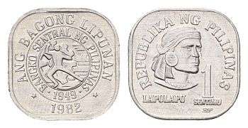 Филиппины 1 сентимо 1982 KM 224 алюминий UNC 4614-718