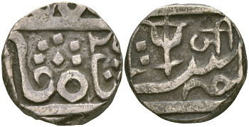 Индия, Гвалиор 1 рупия 1225 JAYAJI RAO (1259-1304) (1843-1886) KM 28 серебро 00-00