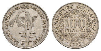 Западная Африка (BCEAO) 100 франков 1973 KM 4 никель 4656-916