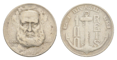 Бразилия 100 реалов 1936 Маркиз Тамандаре KM 536 медно-никель 4644-364