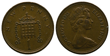 Великобритания 1 пенни 1973 Елизавета II (1952-2022) KM 915, Spink 4237 (B1) бронза 4384-741