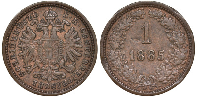 Австрия 1 крейцер 1885 KM 2187 медь 4174-146