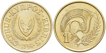 Кипр 1 цент 1998 KM 53.3 никель латунь 187-212
