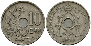 Бельгия 10 сантимов 1926 Belgie KM 86 медно-никель 3336-1225