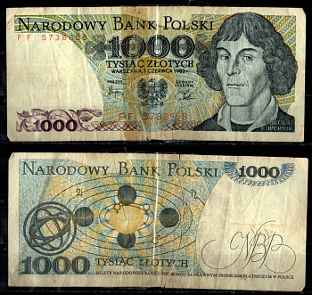 Польша 1000 злотых 1982 Pick 146 c бумага 6294-54-3-1