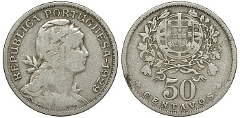 Португалия 50 сентаво 1929 KM 577 медно-никель 51-3215