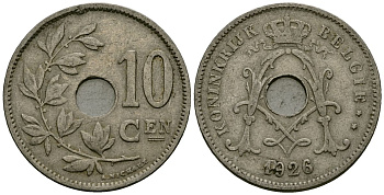 Бельгия 10 сантимов 1926 Belgie KM 86 медно-никель 3336-1042