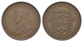 Джерси 1/12 шиллинга 1933 KM 16 бронза 4545-1021