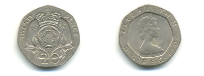 Великобритания 20 пенсов 1982 Елизавета II (1952-2022) KM 931, Spink 4230 (G1) медно-никель 59-334