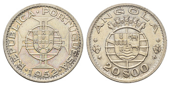 Ангола 20 эскудо 1952 KM 74 серебро 1519-242