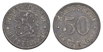Гейдельберг 50 пфеннигов ND (1919-1920) Funck 203.4, Men05 11175.4, Men18 14006.4 железо 4639-217